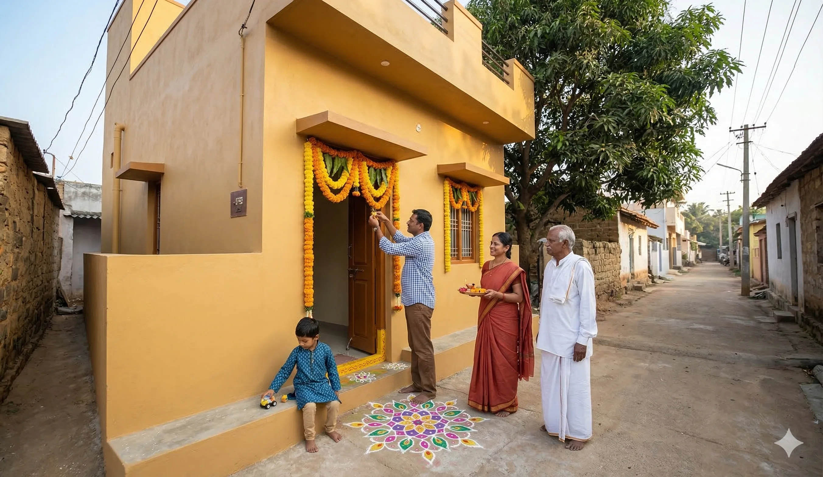 Nivāsa Finance customers opening new house in Karnataka